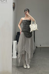 Marc Le Bihan 2590 series triple silk skirt collection French handmade MLB-2590-ZZHUI PEARL GREY